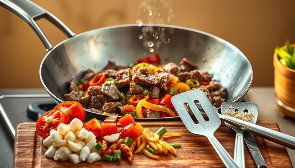 Shaking Beef Stir-Fry Preparation