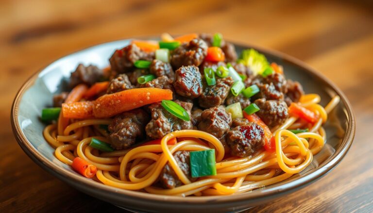 ground beef and ramen noodles