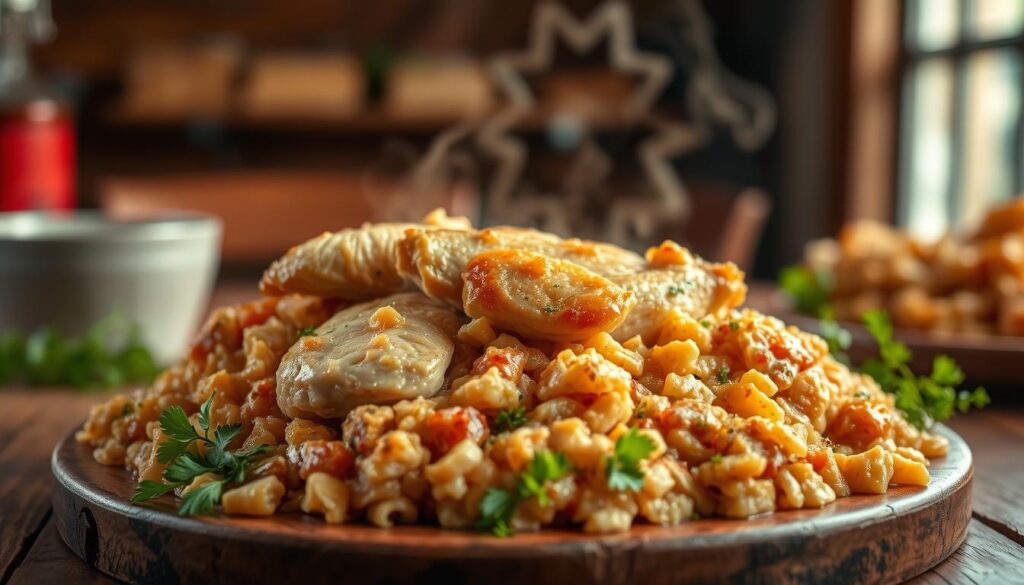 homemade chicken and dressing