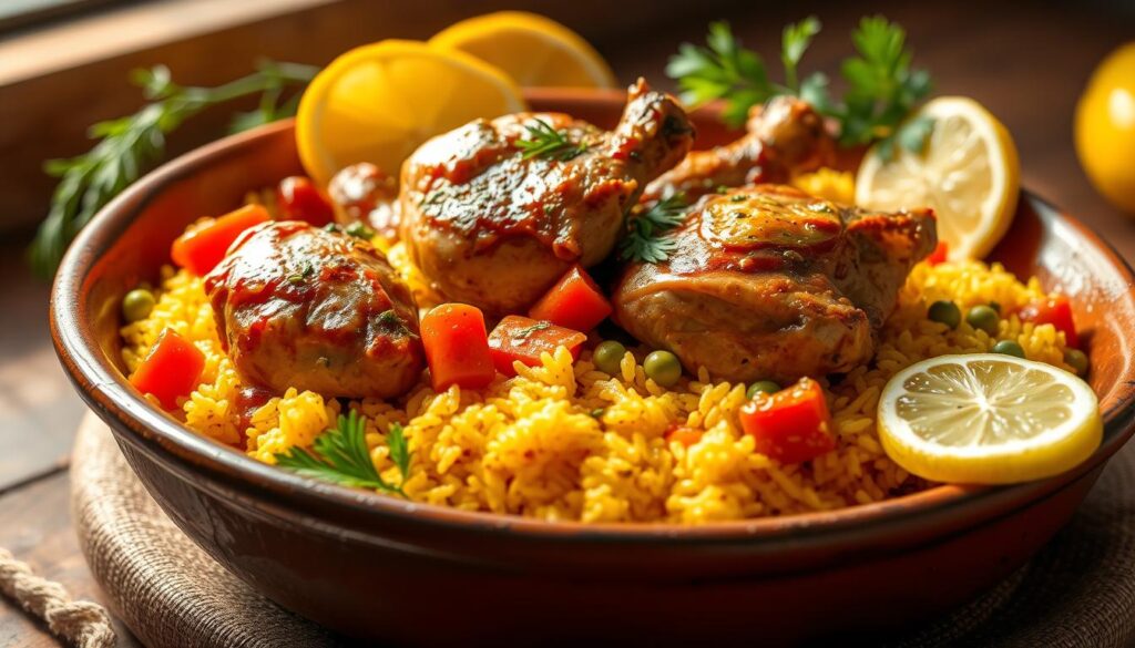 slow cooker yellow rice and chicken