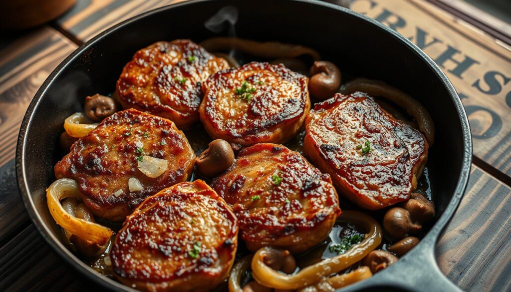 fried deer meat
